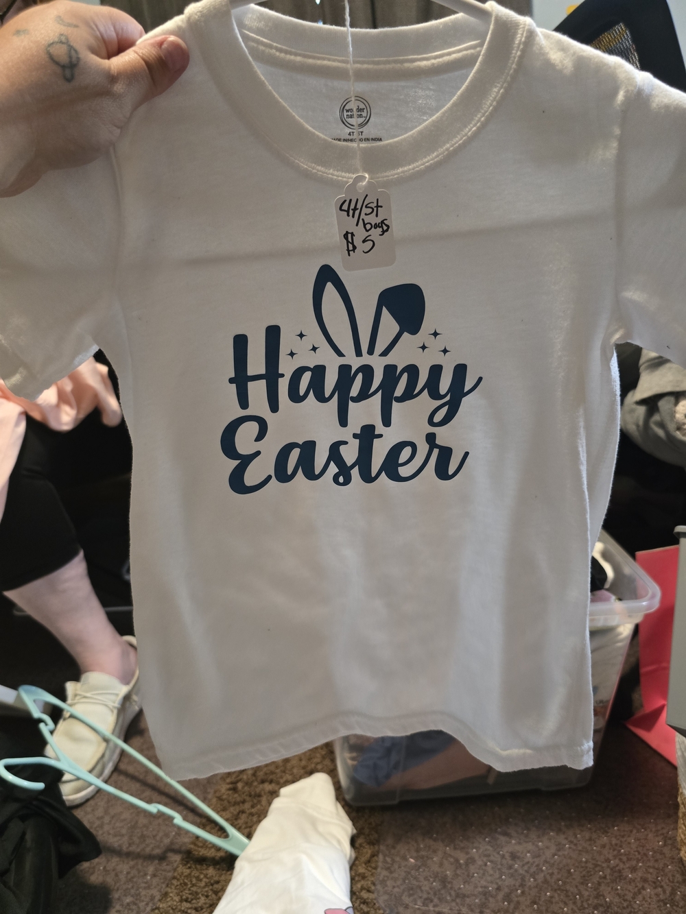 Kids White "Happy Easter" Graphic Tee